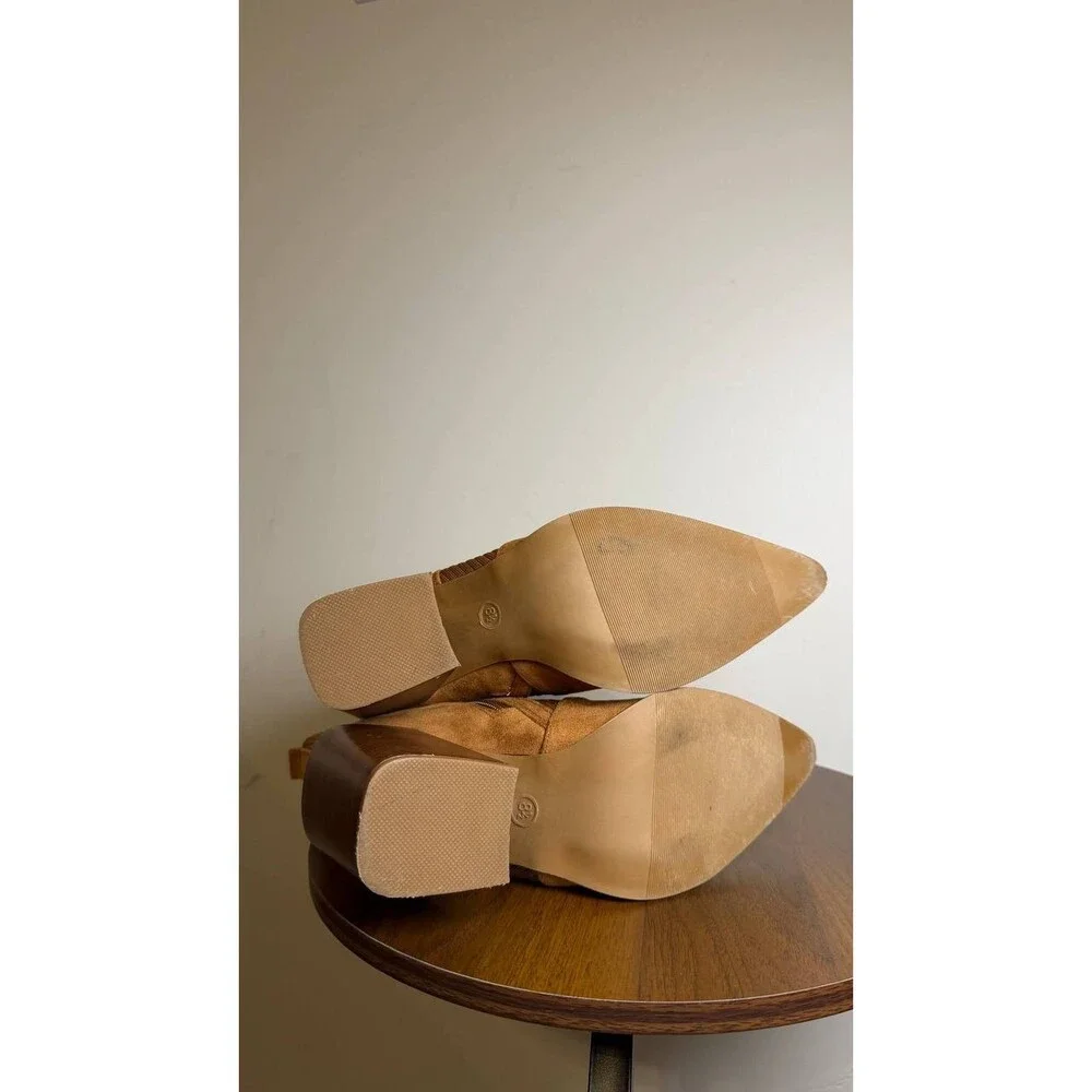 Wild Pair Trinityy Knit Pointed Toe Dress Booties Brown 8.5M Pull‑On NWB $79.90 - Picture 6 of 8